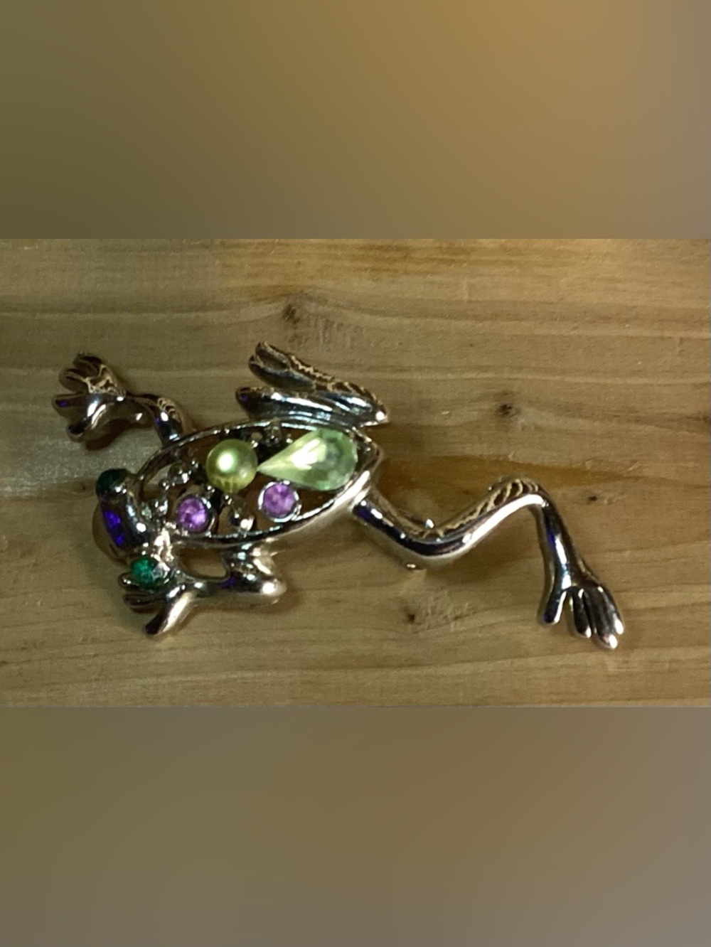 Vintage Silver Tone Frog Brooch - Picture 4 of 8